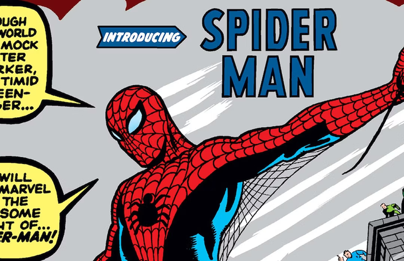 Comic book illustration of Spider-Man taken from his debut cover appearance.
