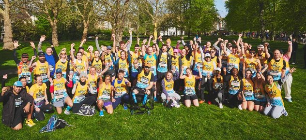 A group photo featuring around 70 of our London Marathon runners