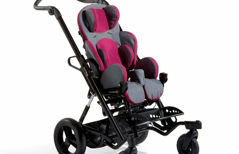 A black, grey and red Kimba Neo special needs buggy