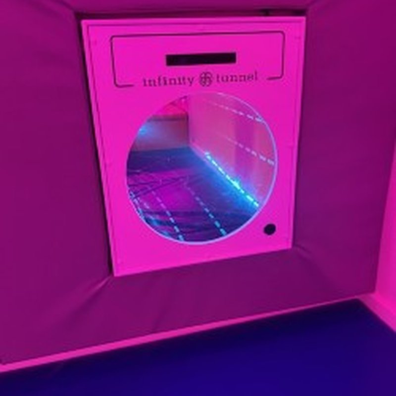 A purple and blue sensory room