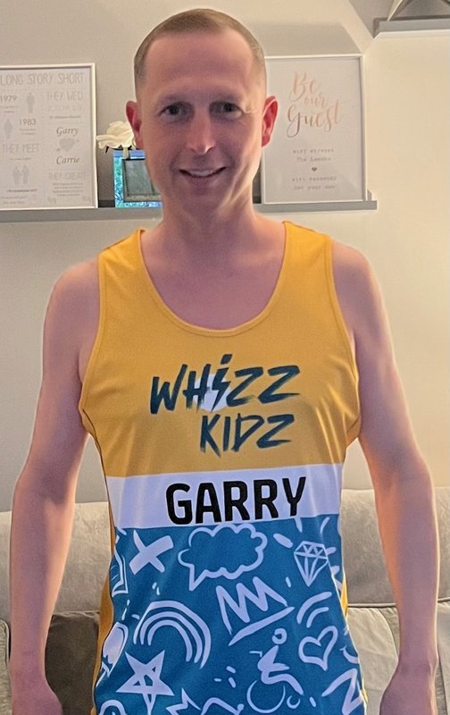 Garry Leech in Whizz Kidz running Vest